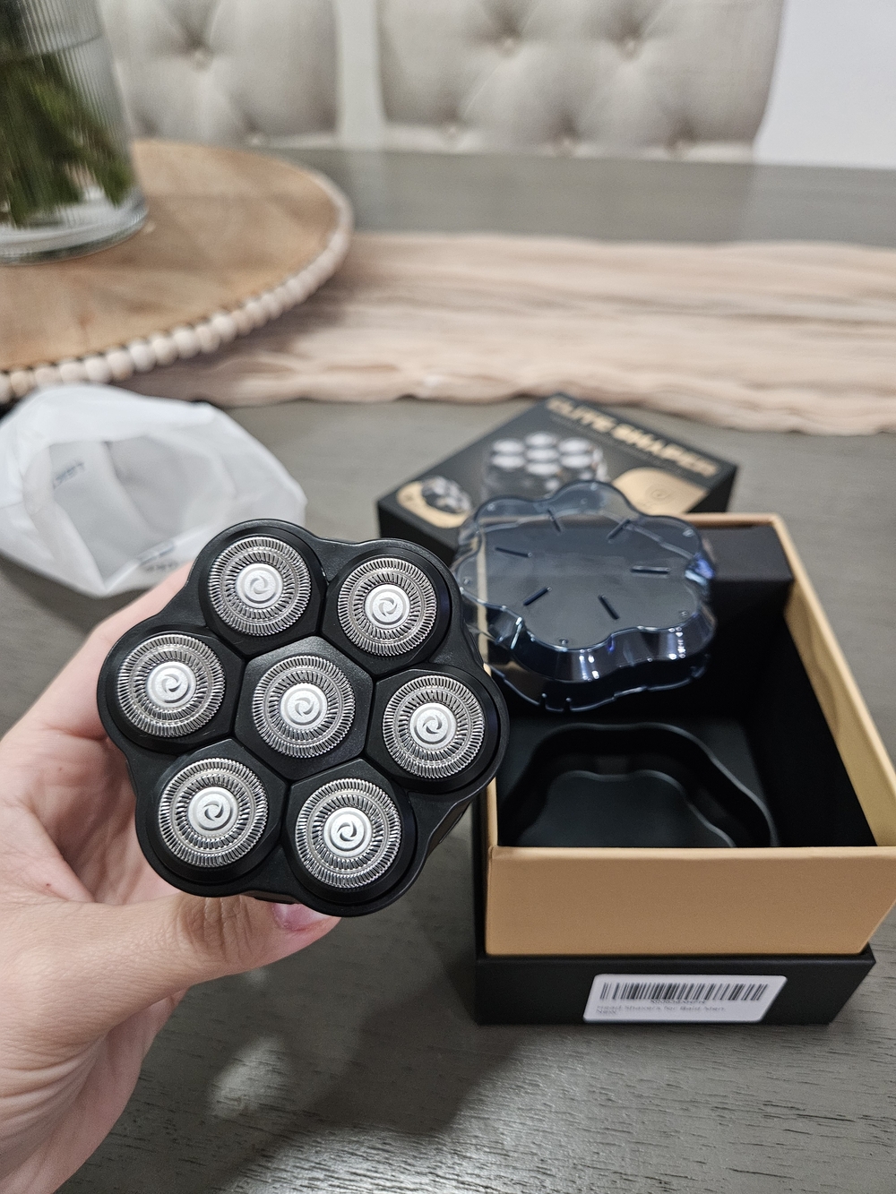 Black 7-Head Rotary Replacement Shaver Head